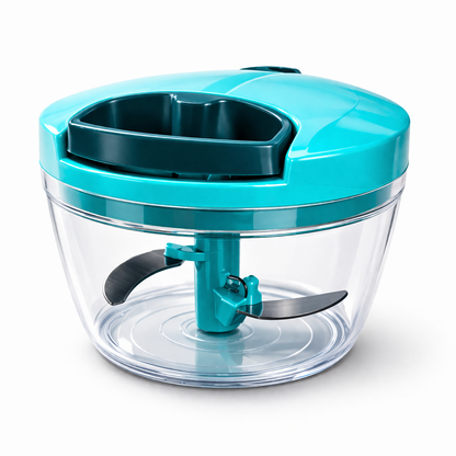 Manual Food Chopper with Pull Cord | Mini Vegetable & Onion Chopper | Stainless Steel Blade Cutter