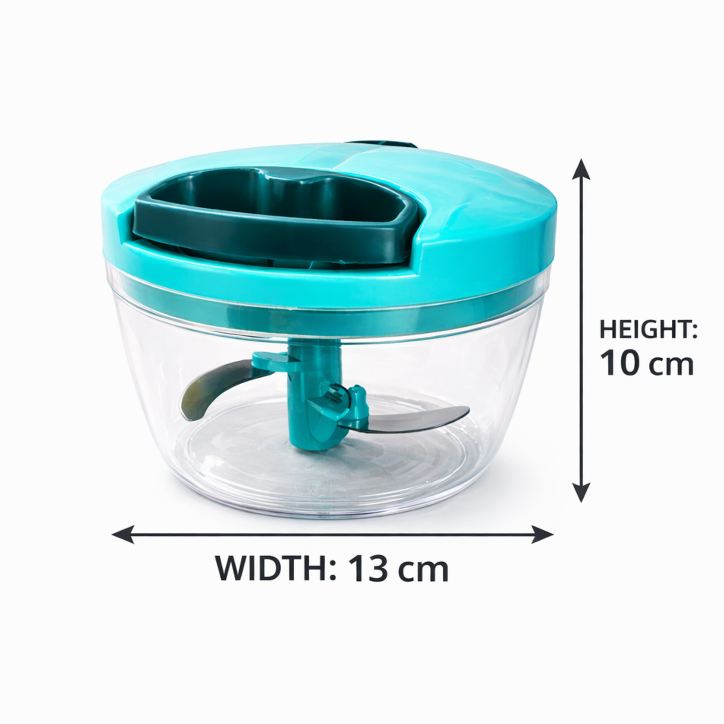 Manual Food Chopper with Pull Cord | Mini Vegetable & Onion Chopper | Stainless Steel Blade Cutter