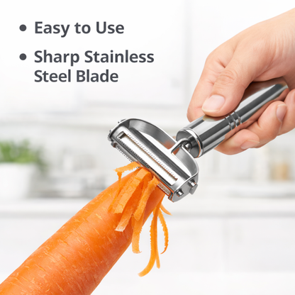 3-in-1 Vegetable Peeler & Julienne Cutter | Stainless Steel Peeler for Potato, Carrot & Cucumber Slicer