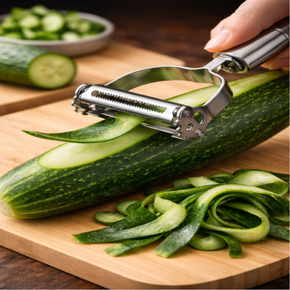 3-in-1 Vegetable Peeler & Julienne Cutter | Stainless Steel Peeler for Potato, Carrot & Cucumber Slicer