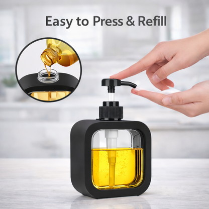 Soap Dispenser Set of 2 | Refillable Liquid Pump Bottles | Modern Design for Kitchen & Bathroom
