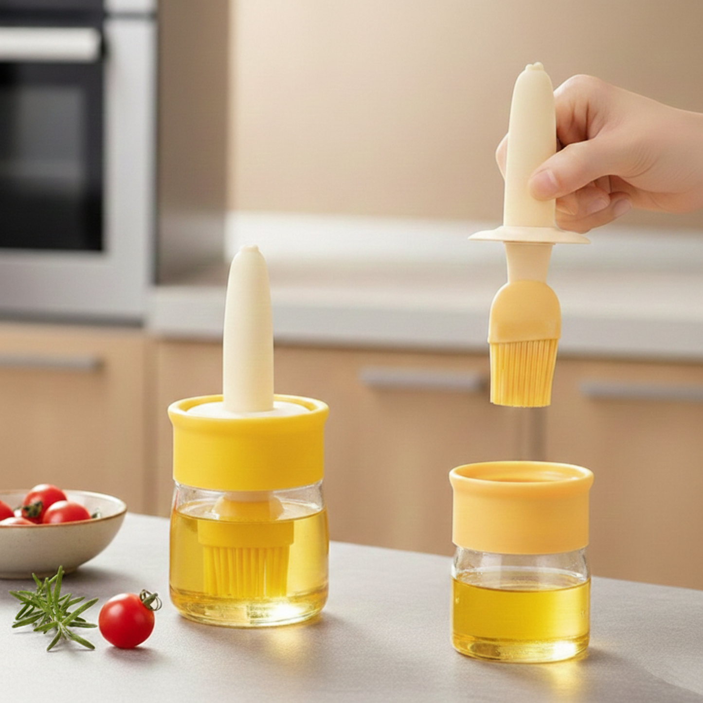 Oil Dispenser Bottle with Brush | Leak-Proof, No-Drip Oil Pourer | Kitchen Oil, Sauce & Vinegar Dispenser