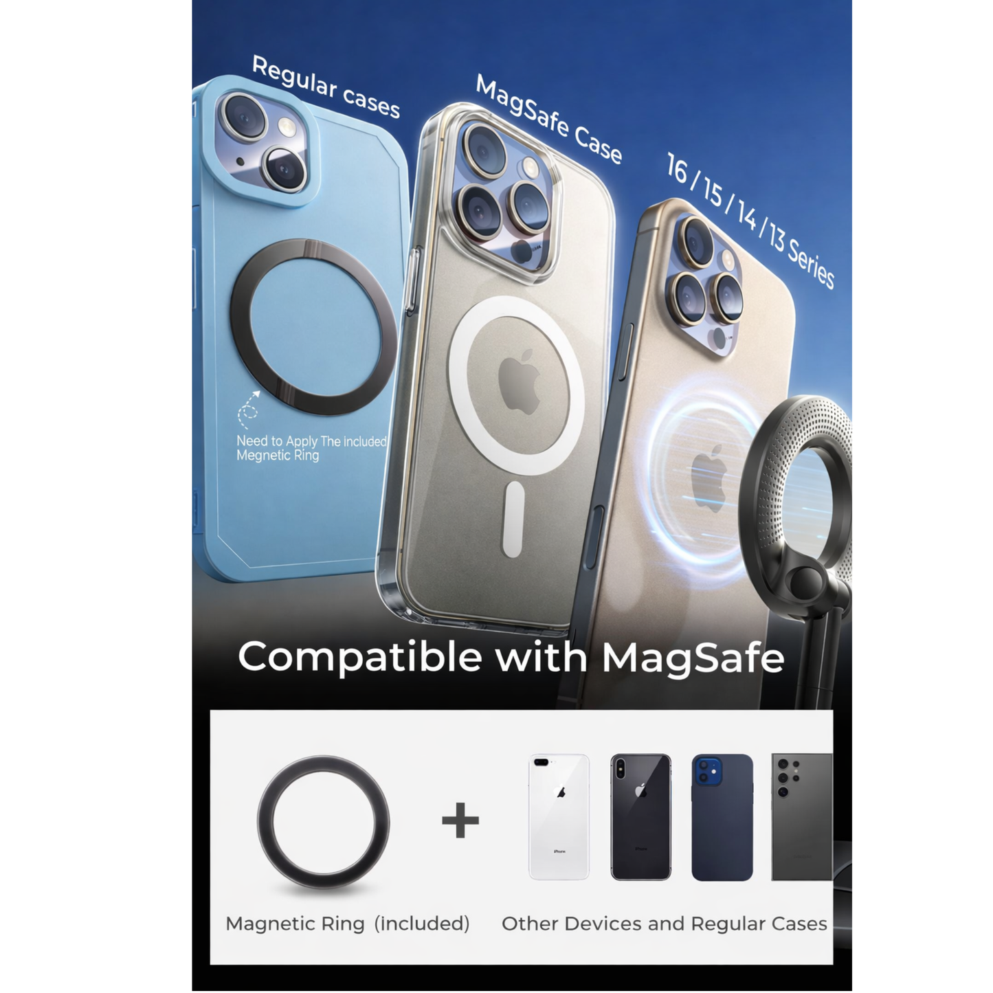 Magnetic Car Phone Holder 360° | Strong Suction MagSafe Mount