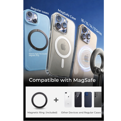 Magnetic Car Phone Holder 360° | Strong Suction MagSafe Mount