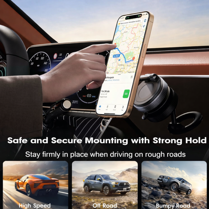Magnetic Car Phone Holder 360° | Strong Suction MagSafe Mount