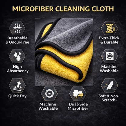 Microfiber Cleaning Cloth Pack of 3 | Lint-Free, Ultra Soft | Car, Glass, Screen & Kitchen (30×38 cm)